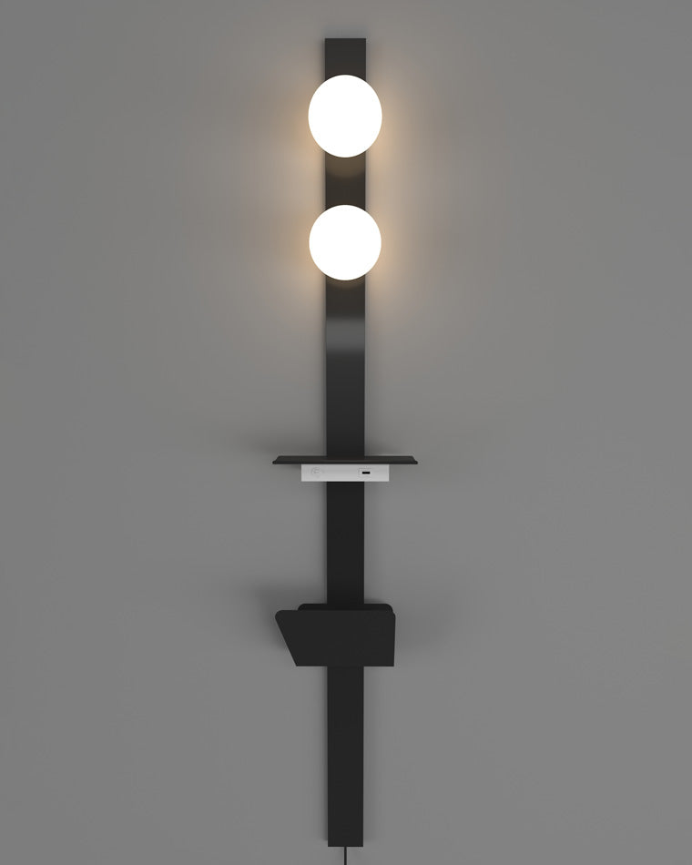 Diff Bar Wall Sconce with Charging Panel and Shelf-DF6056