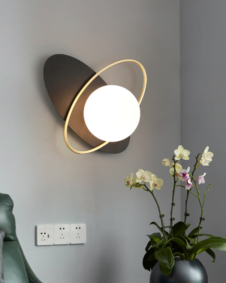 Diff Frosted Glass Oval Accent Wall Sconce-DF6064