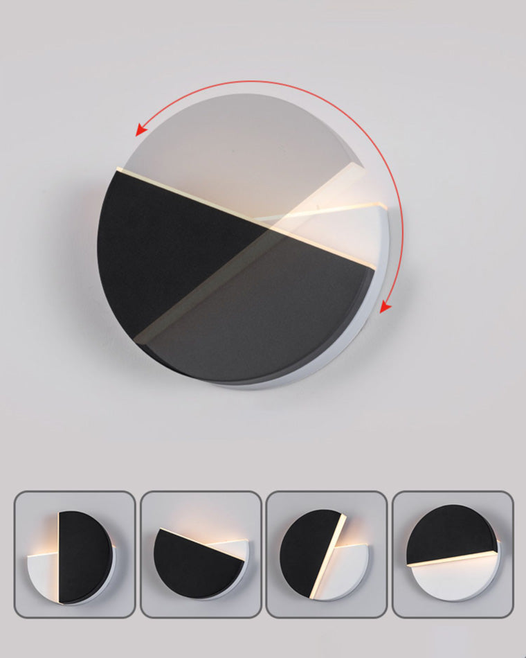 Diff Adjustable Black & White Round Disc Wall Lamps-DF6071