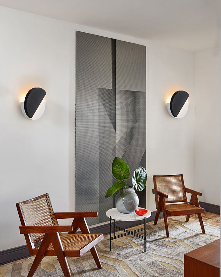 Diff Adjustable Black & White Round Disc Wall Lamps-DF6071