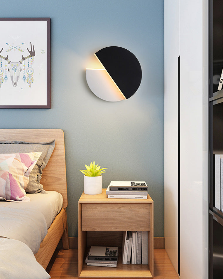 Diff Adjustable Black & White Round Disc Wall Lamps-DF6071