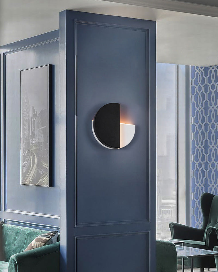 Diff Adjustable Black & White Round Disc Wall Lamps-DF6071