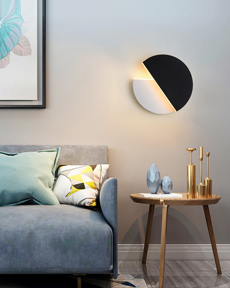 Diff Adjustable Black & White Round Disc Wall Lamps-DF6071