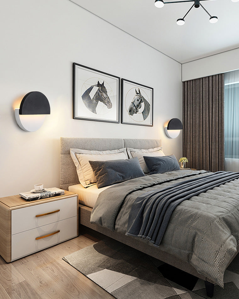 Diff Adjustable Black & White Round Disc Wall Lamps-DF6071