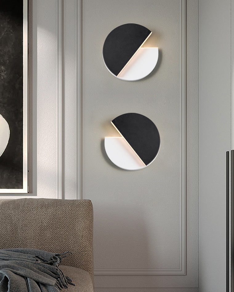 Diff Adjustable Black & White Round Disc Wall Lamps-DF6071