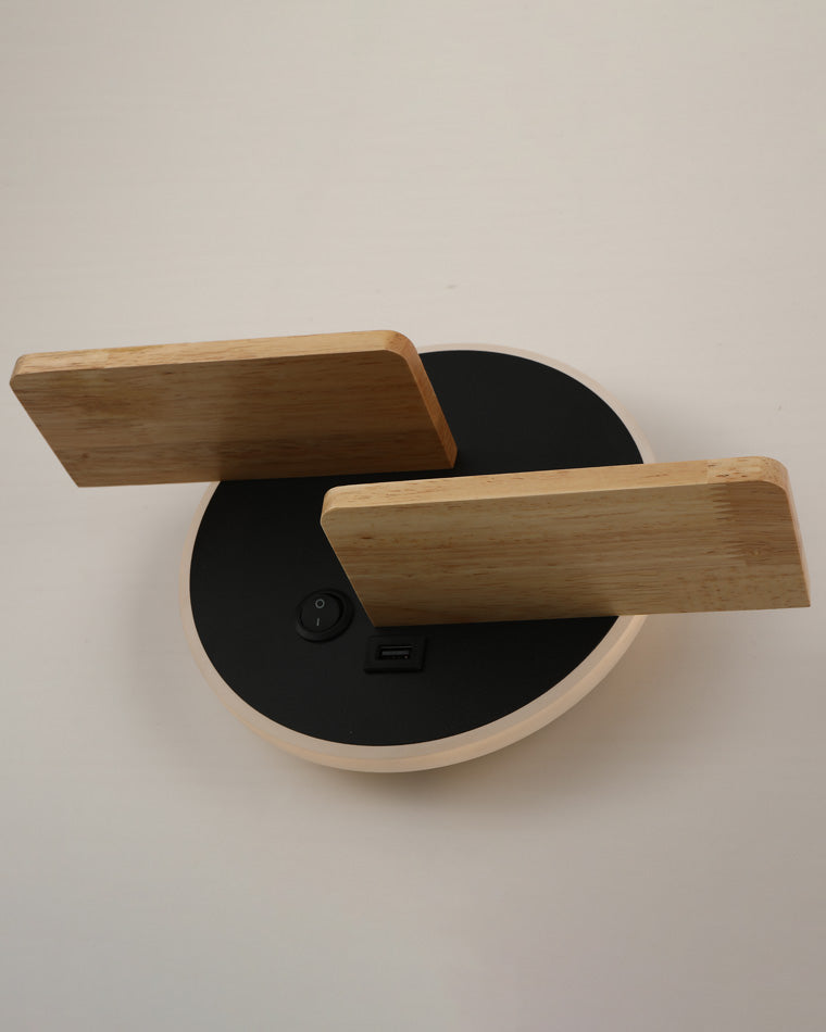 Diff Round Accent Wall Sconce with Shelf, Switch and USB-DF6084