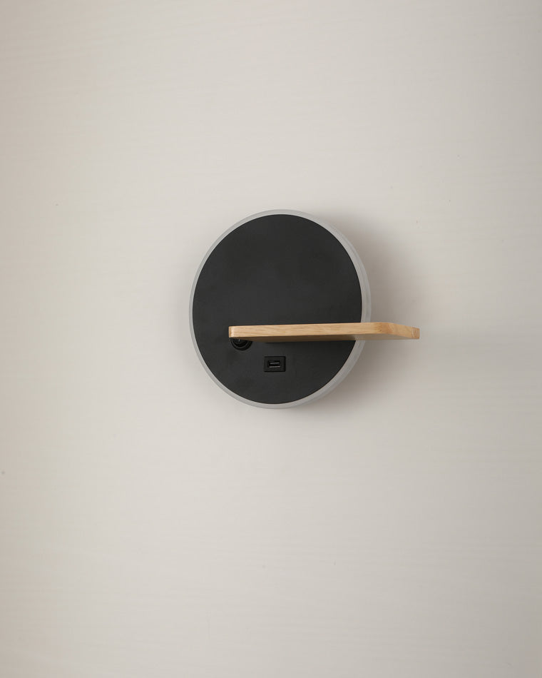 Diff Round Accent Wall Sconce with Shelf, Switch and USB-DF6084