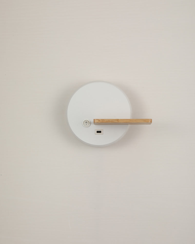 Diff Round Accent Wall Sconce with Shelf, Switch and USB-DF6084