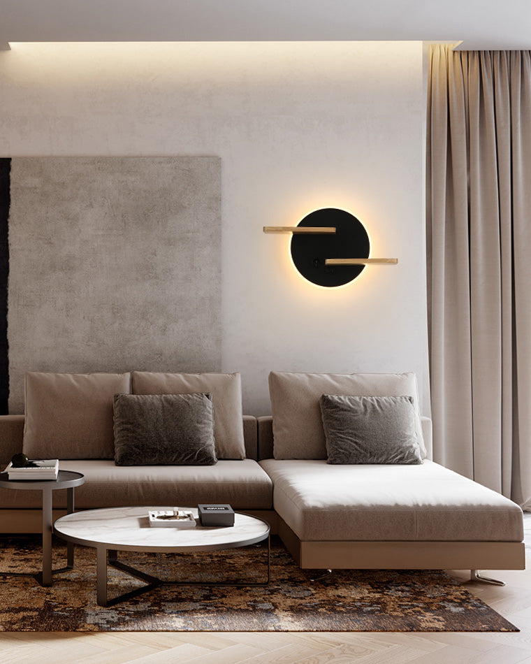 Diff Round Accent Wall Sconce with Shelf, Switch and USB-DF6084