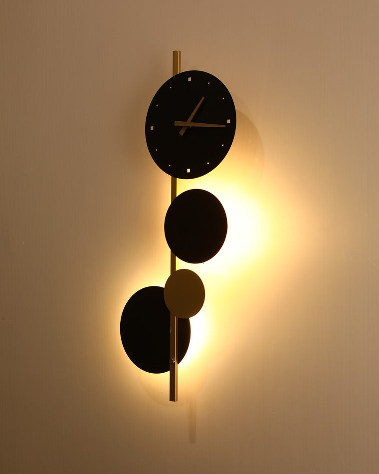 Diff Sculptural Wall Clock with Led Light-DF6087