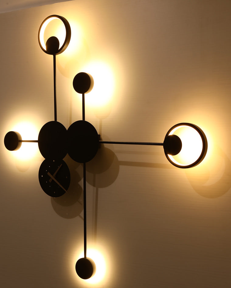 Diff Sculptural Wall Clock with Led Accent Light-DF6088