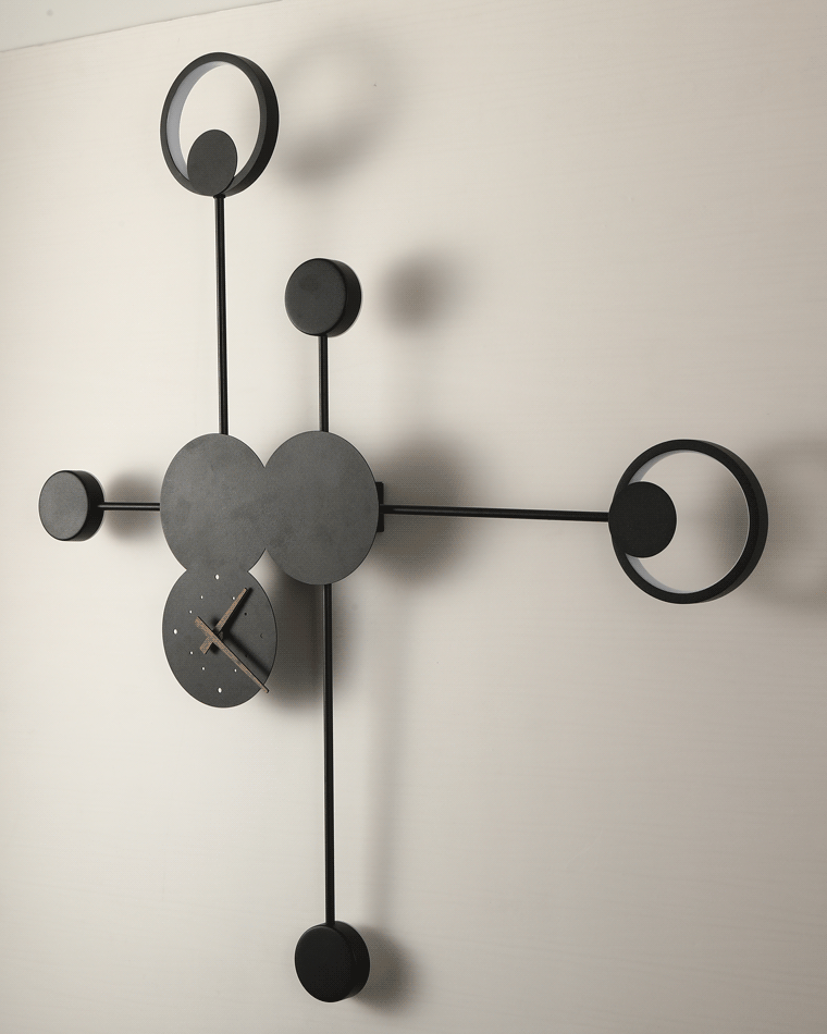 Diff Sculptural Wall Clock with Led Accent Light-DF6088