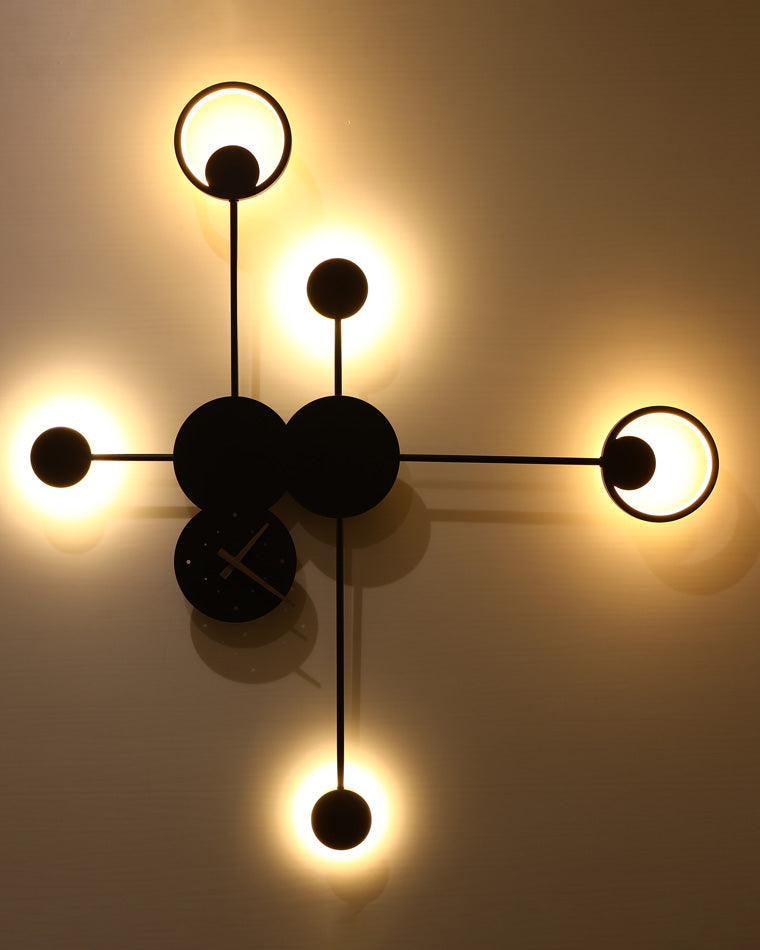 Diff Sculptural Wall Clock with Led Accent Light-DF6088