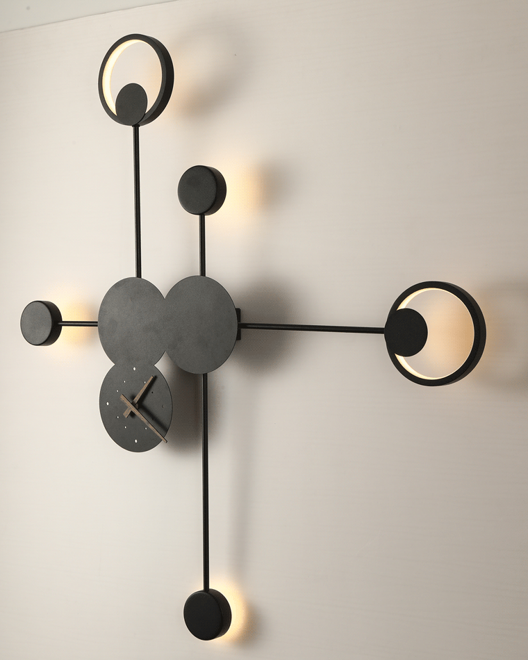 Diff Sculptural Wall Clock with Led Accent Light-DF6088