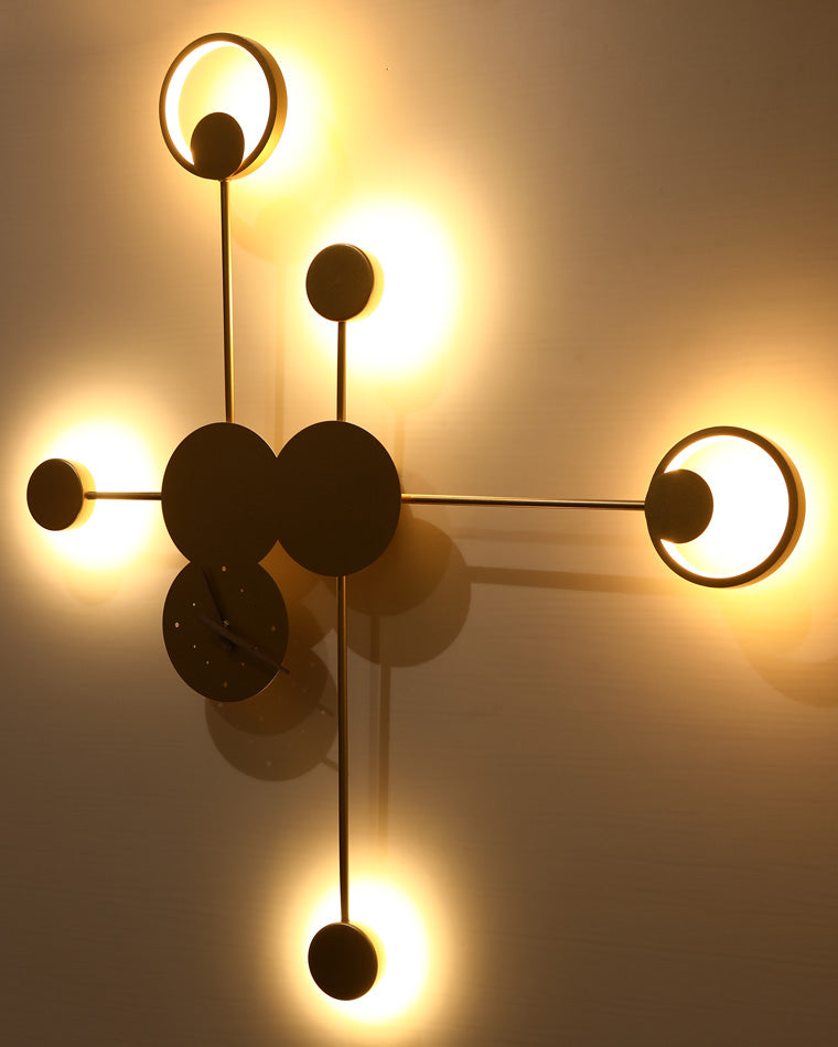 Diff Sculptural Wall Clock with Led Accent Light-DF6088