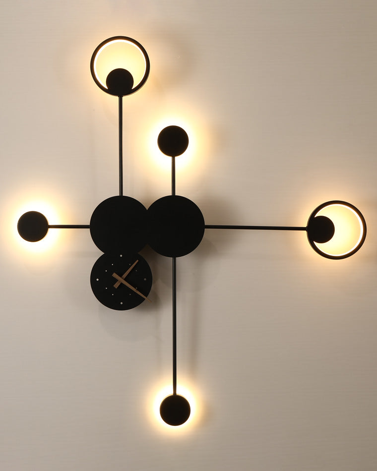 Diff Sculptural Wall Clock with Led Accent Light-DF6088
