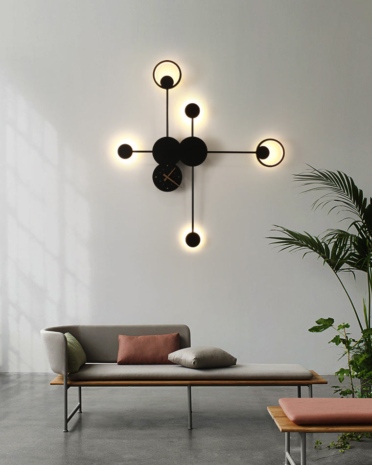 Diff Sculptural Wall Clock with Led Accent Light-DF6088