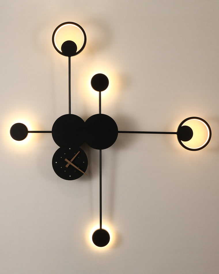 Diff Sculptural Wall Clock with Led Accent Light-DF6088