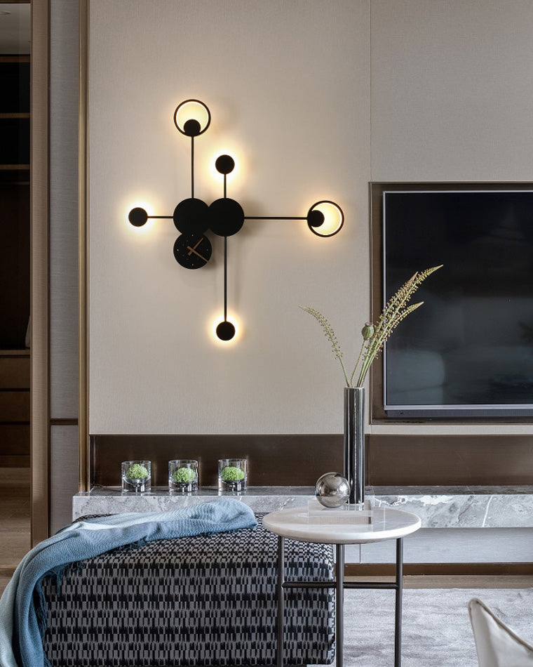 Diff Sculptural Wall Clock with Led Accent Light-DF6088