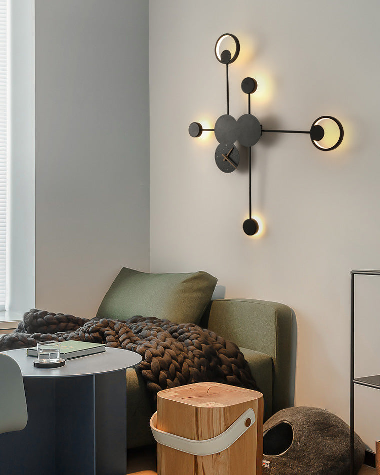 Diff Sculptural Wall Clock with Led Accent Light-DF6088
