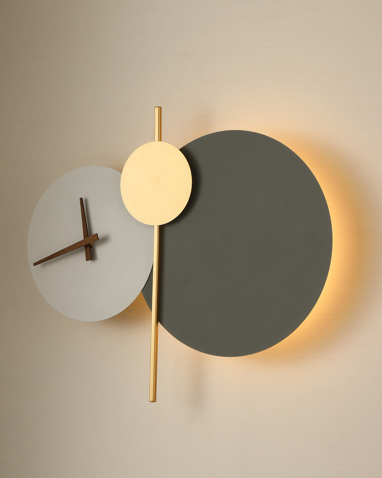 Diff Sculptural Wall Clock with Led Light-DF6089