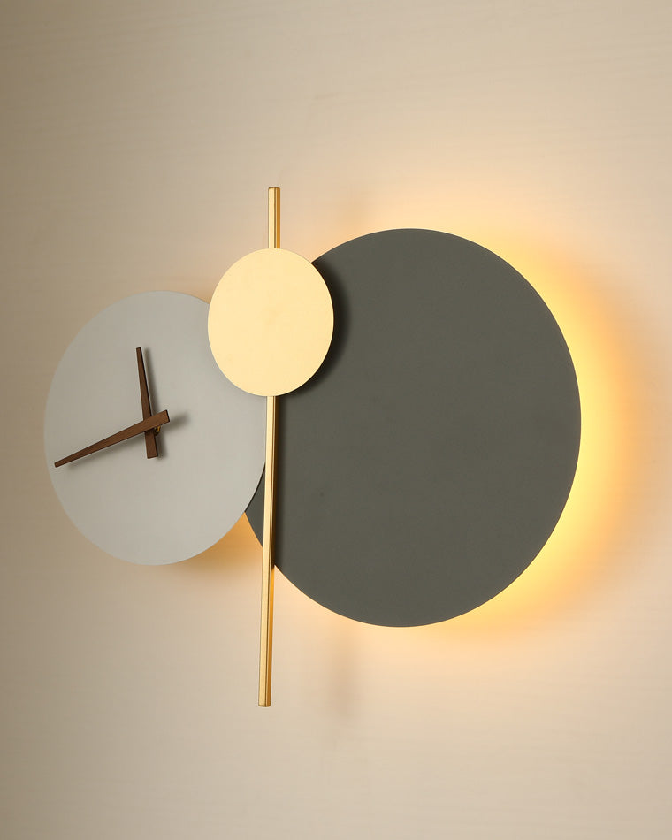 Diff Sculptural Wall Clock with Led Light-DF6089