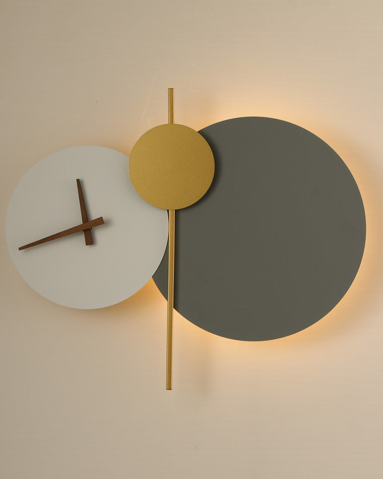 Diff Sculptural Wall Clock with Led Light-DF6089