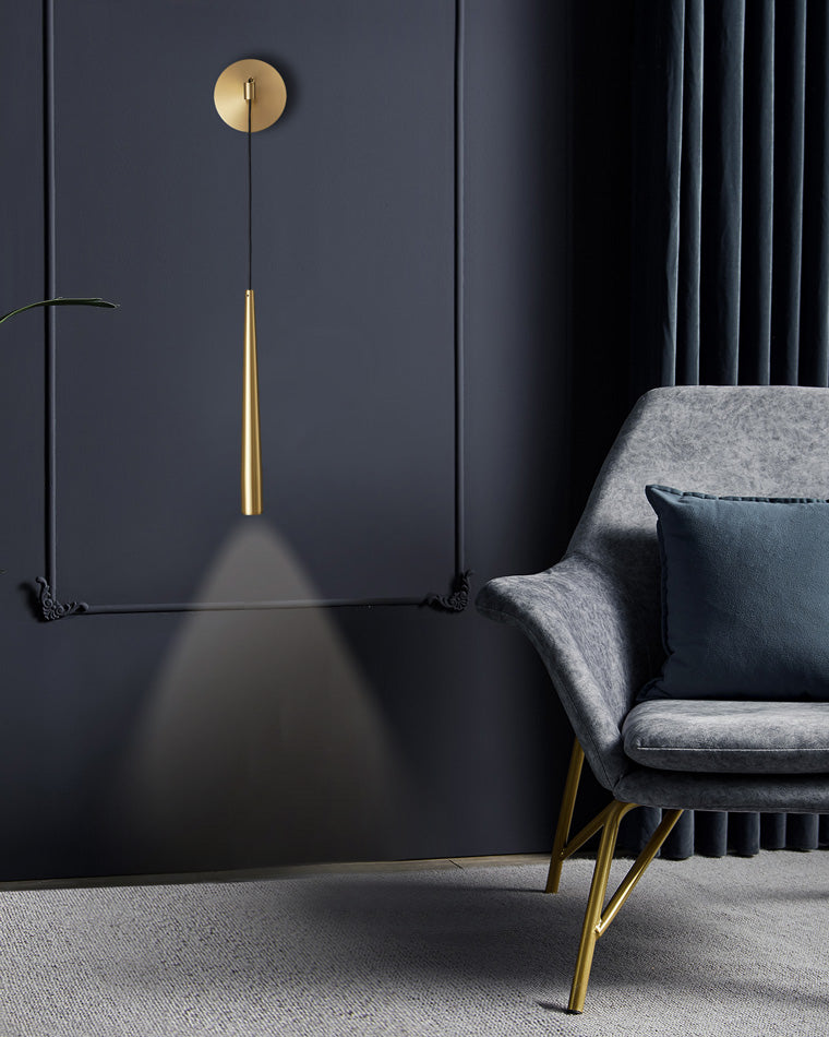 Diff Dimmable Hanging Cone Brass Wall Sconce-DF6093