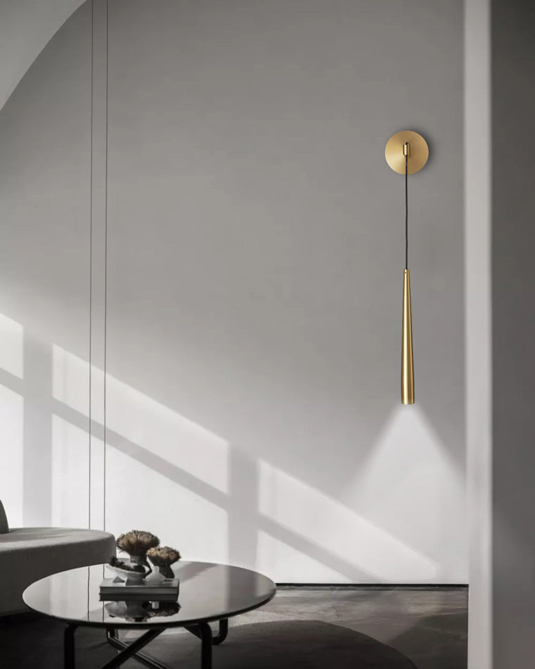 Diff Dimmable Hanging Cone Brass Wall Sconce-DF6093