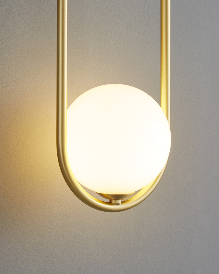 Diff Milk Glass Globe Brass Wall Sconce-DF6098