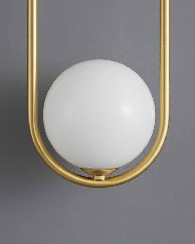 Diff Milk Glass Globe Brass Wall Sconce-DF6098