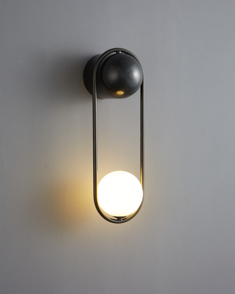 Diff Milk Glass Globe Brass Wall Sconce-DF6098