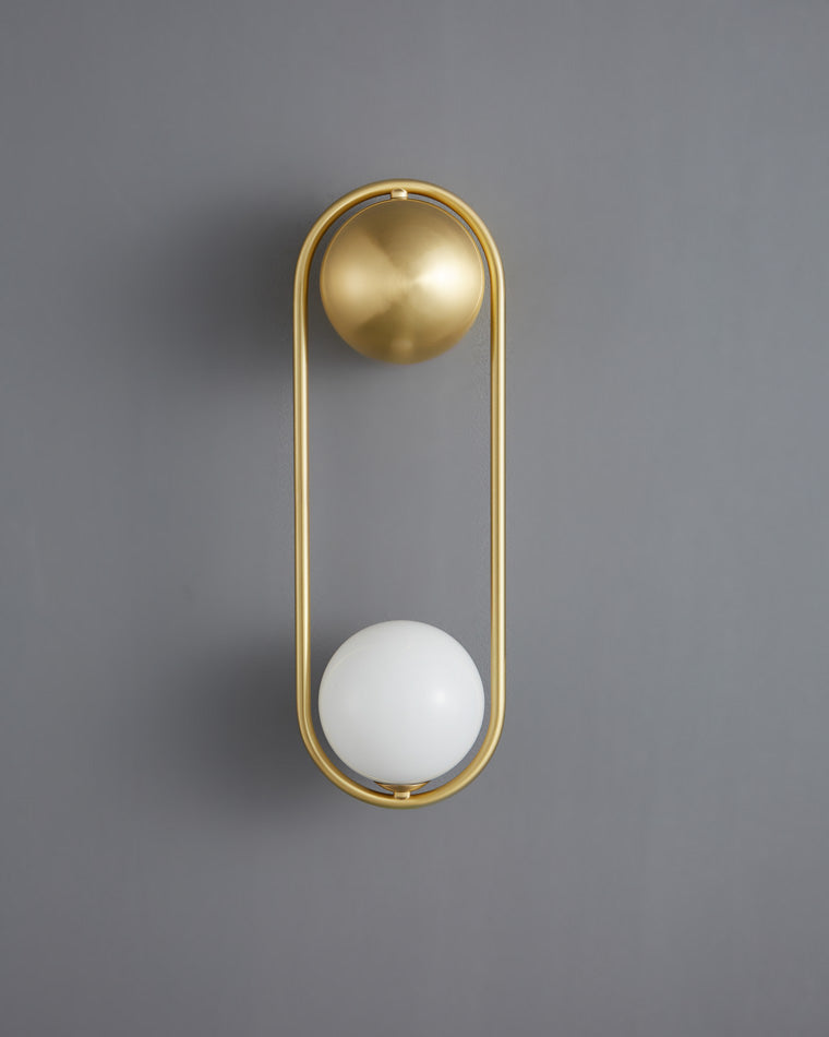 Diff Milk Glass Globe Brass Wall Sconce-DF6098