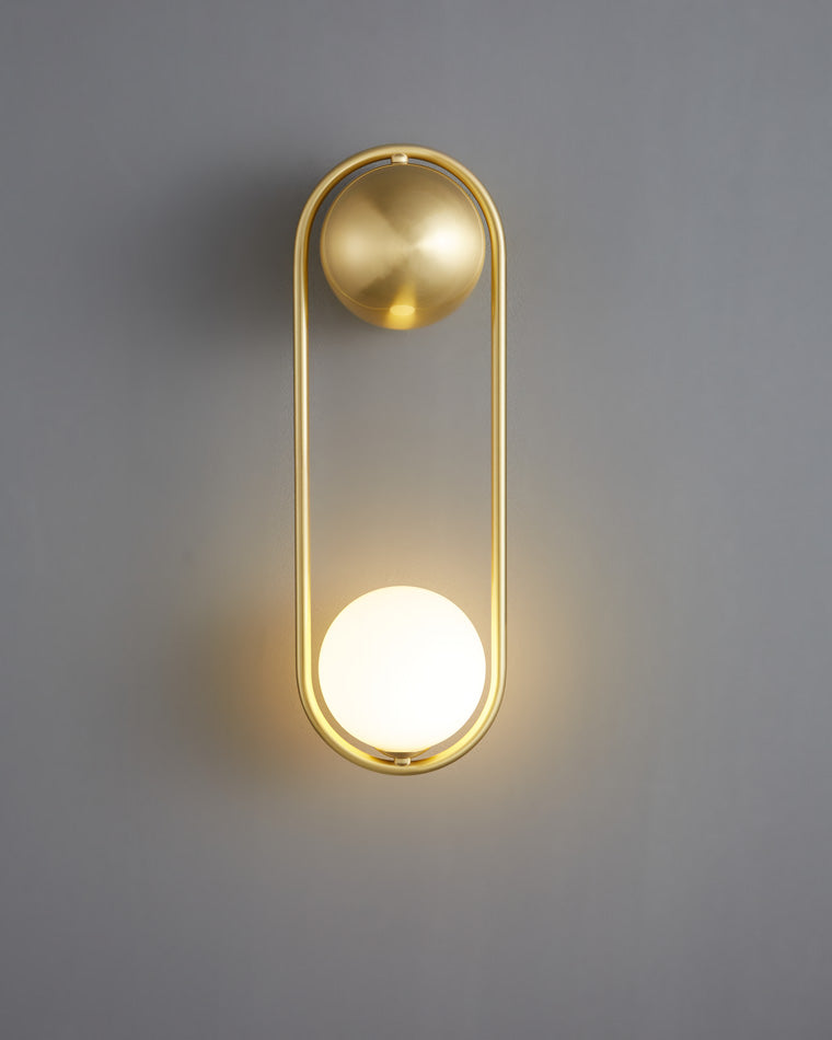Diff Milk Glass Globe Brass Wall Sconce-DF6098
