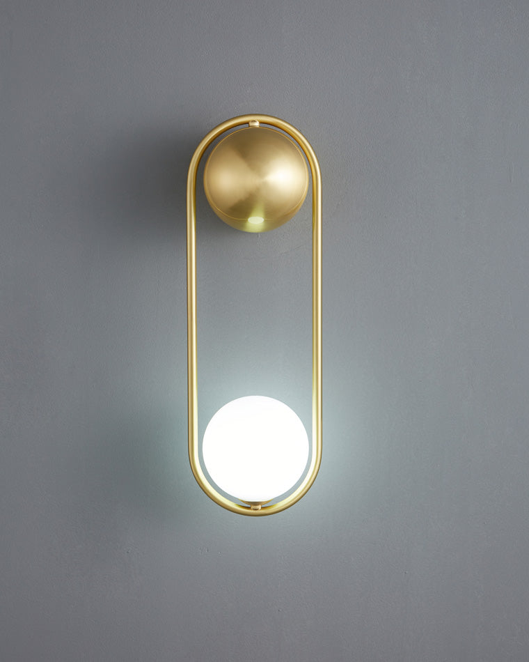 Diff Milk Glass Globe Brass Wall Sconce-DF6098