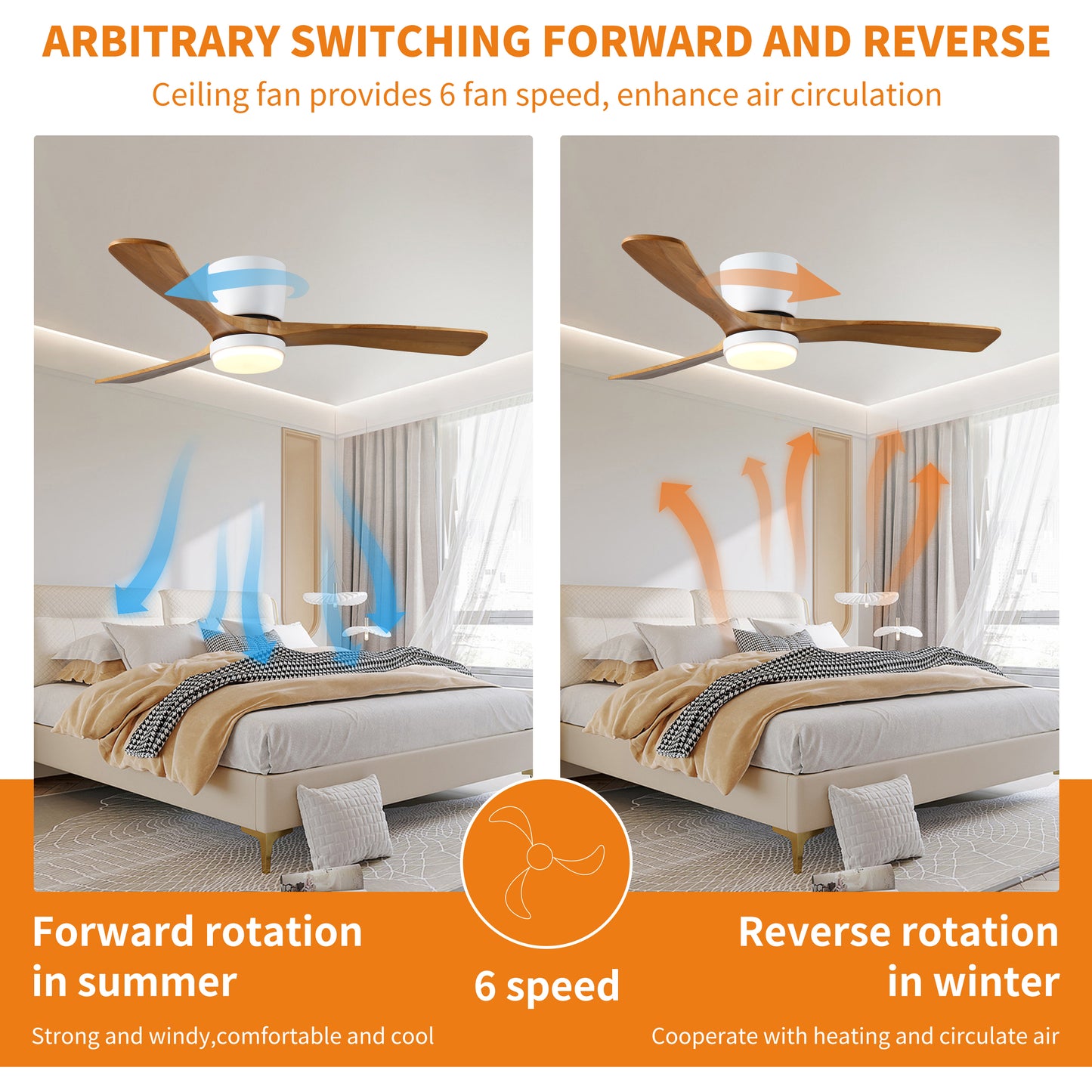 42 inch Wood Ceiling Fans with Lights