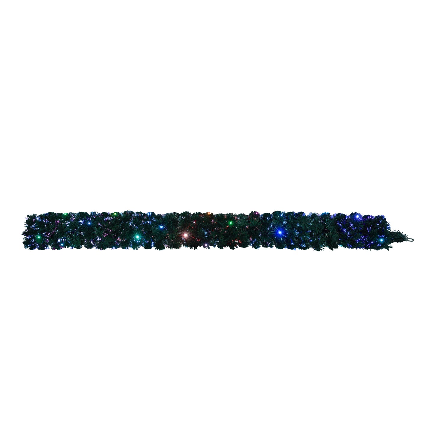 Pre-lit Optical Fiber Christmas Artificial Tree 4-Piece Set, Christmas Garland, Wreath and set of 2 Entrance Trees with Colorful Lights, PVC Festival Celebration Set