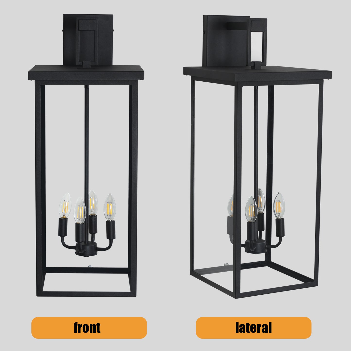 4-Light Black Outdoor Wall Light-DG2001