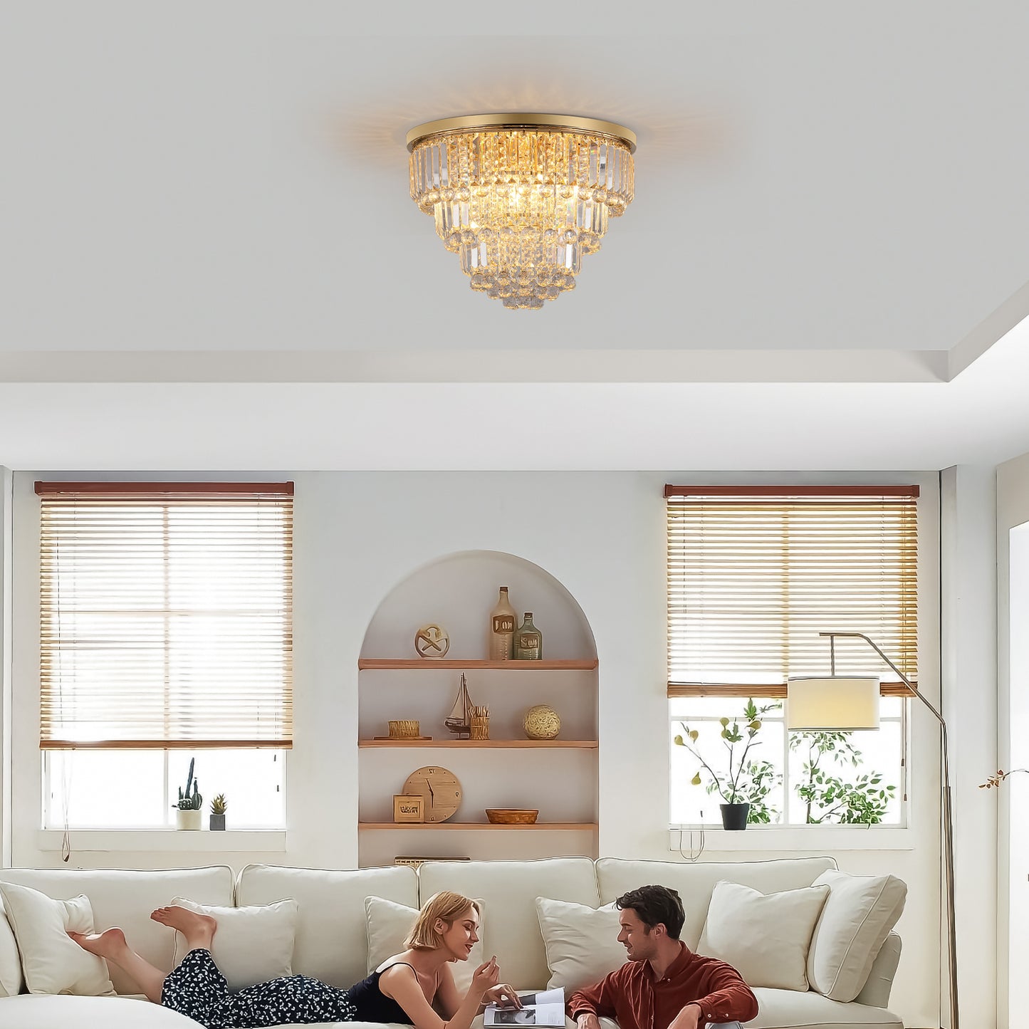 Large gold luxury modern style crystal lights-DG2019