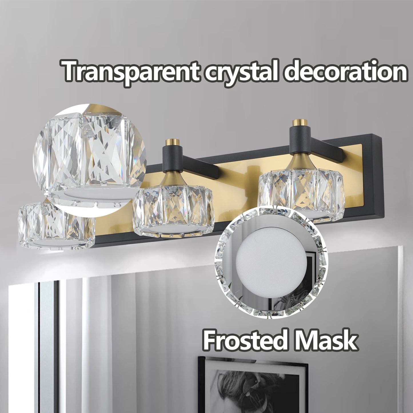 LED 3-Light Modern Crystal Bathroom -DG2022
