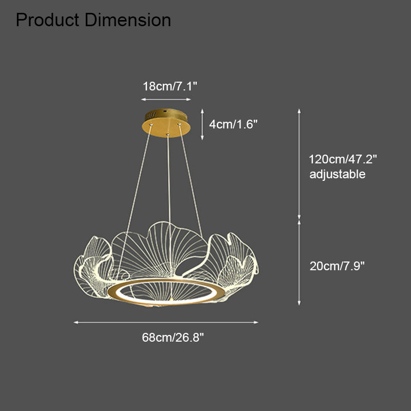 Diff Acrylic Ginkgo Leaf Chandelier - DF2000