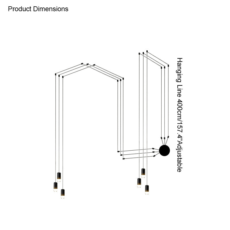 Diff Wire Off Center Chandelier-DF2107
