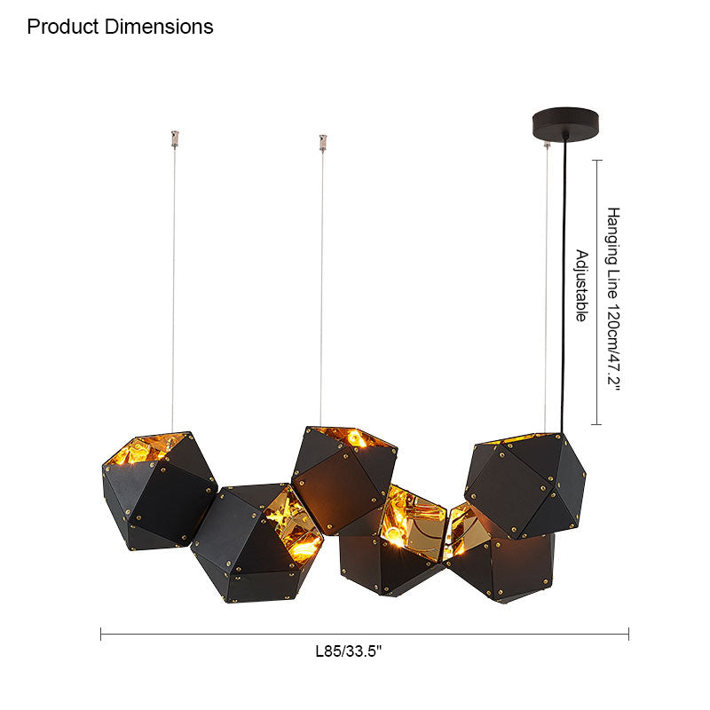 Diff Long Steel Sculptural Chandelier-DF2076