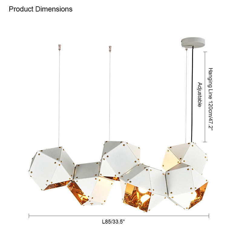 Diff Long Steel Sculptural Chandelier-DF2076