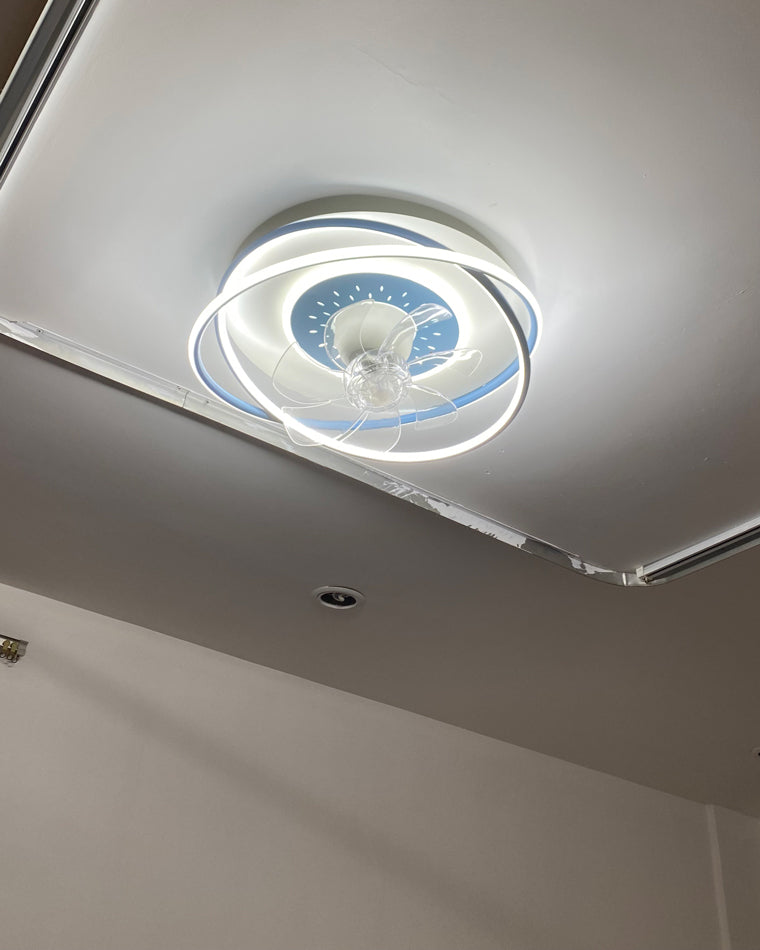 Diff Remote Oscillating Flush Mount Ceiling Fan with Dimmable Light-DF5064