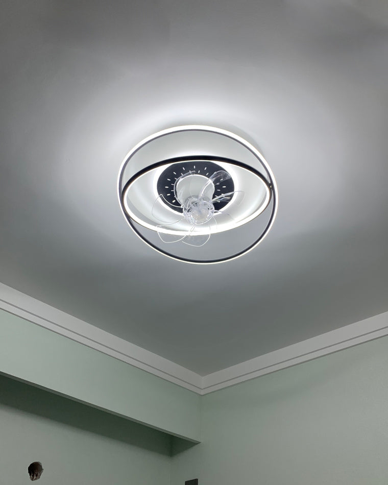 Diff Remote Oscillating Flush Mount Ceiling Fan with Dimmable Light-DF5064