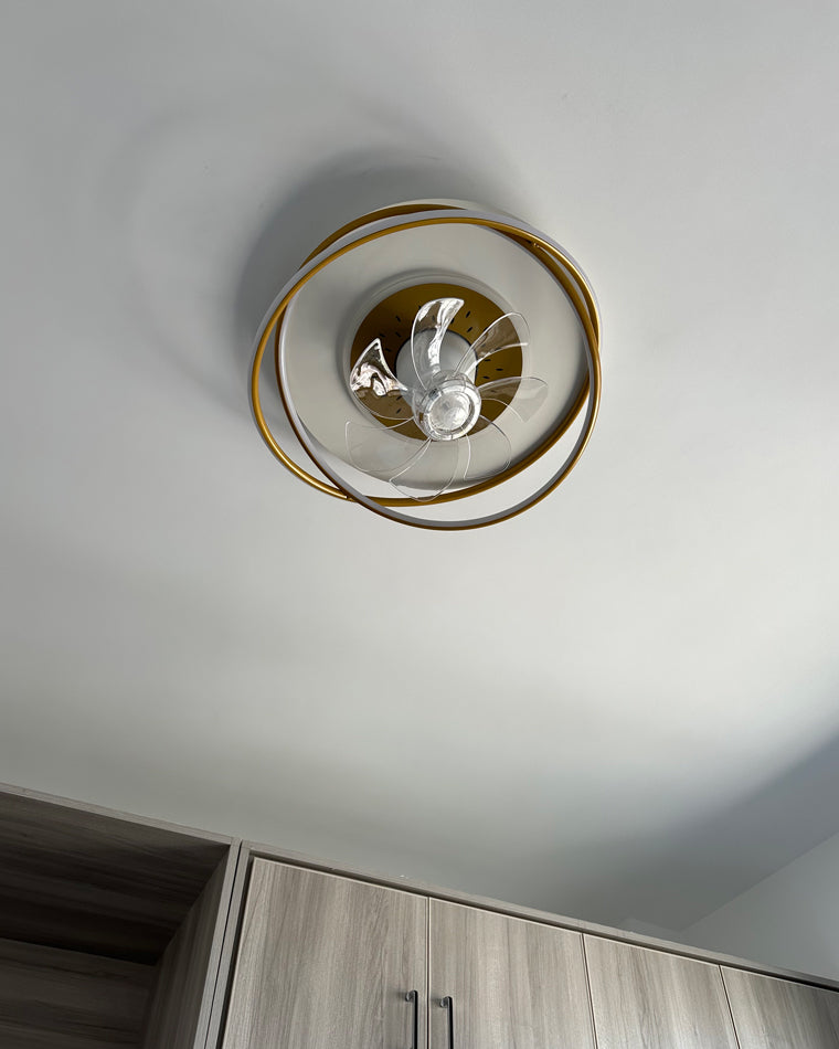 Diff Remote Oscillating Flush Mount Ceiling Fan with Dimmable Light-DF5064