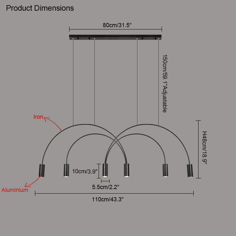 Diff Arc Rainbow Pendant Chandelier-DF2063