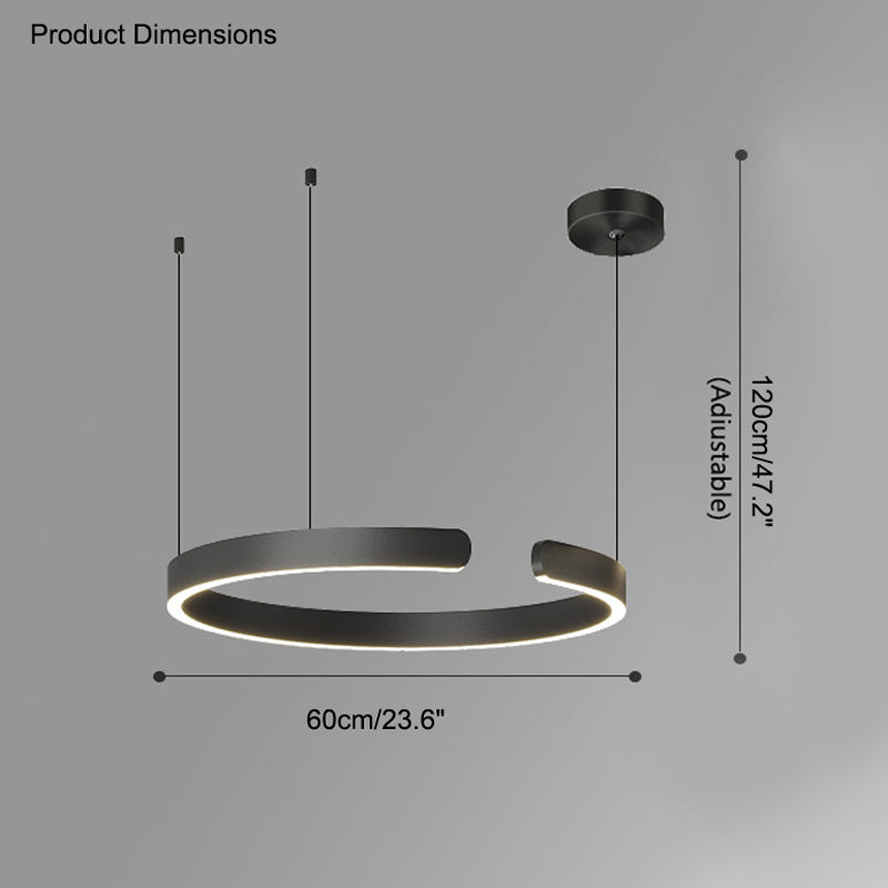 Diff Black/Gold Ring Led Chandelier-DF2009