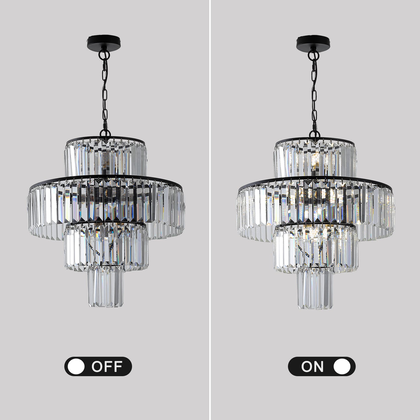 Black Luxury Crystal Chandelier Modern Chandeliers Lights -DG2012